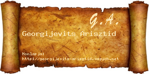 Georgijevits Arisztid névjegykártya