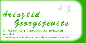 arisztid georgijevits business card